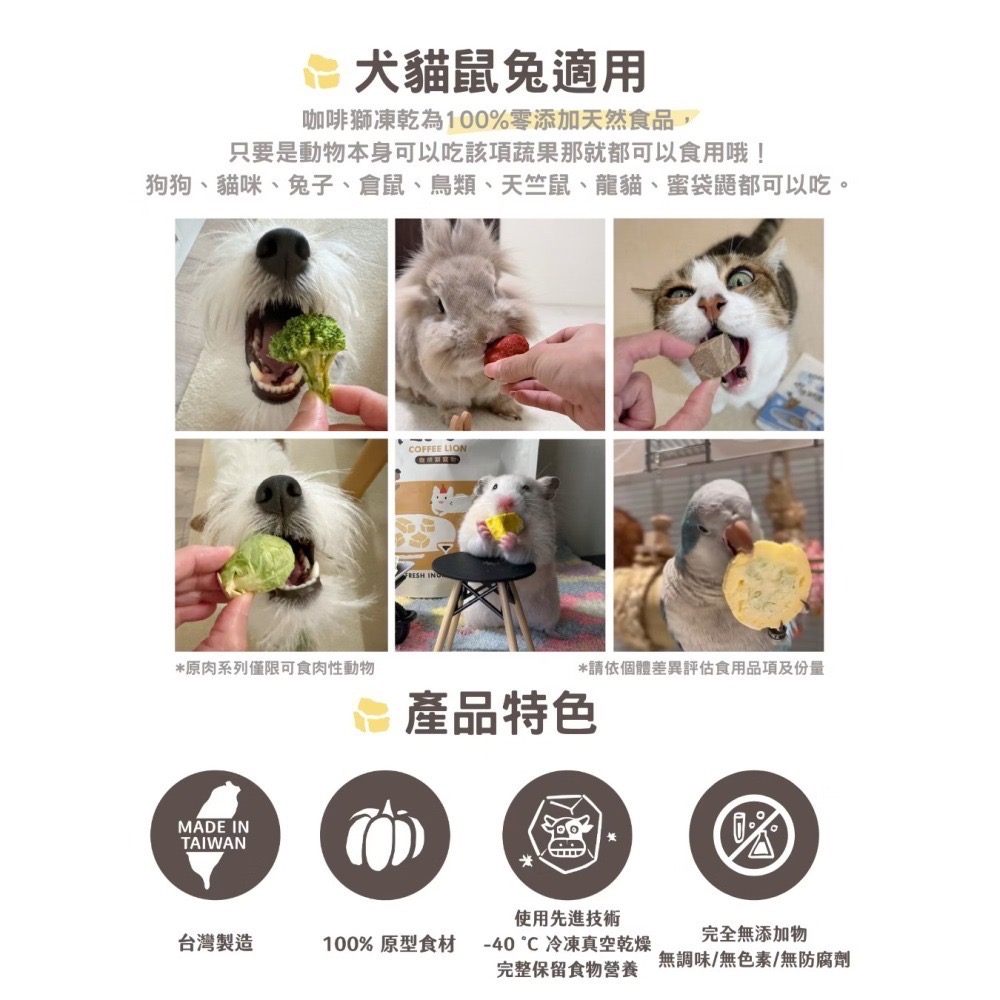 即期出清 咖啡獅｜犬貓鼠兔凍乾-細節圖4