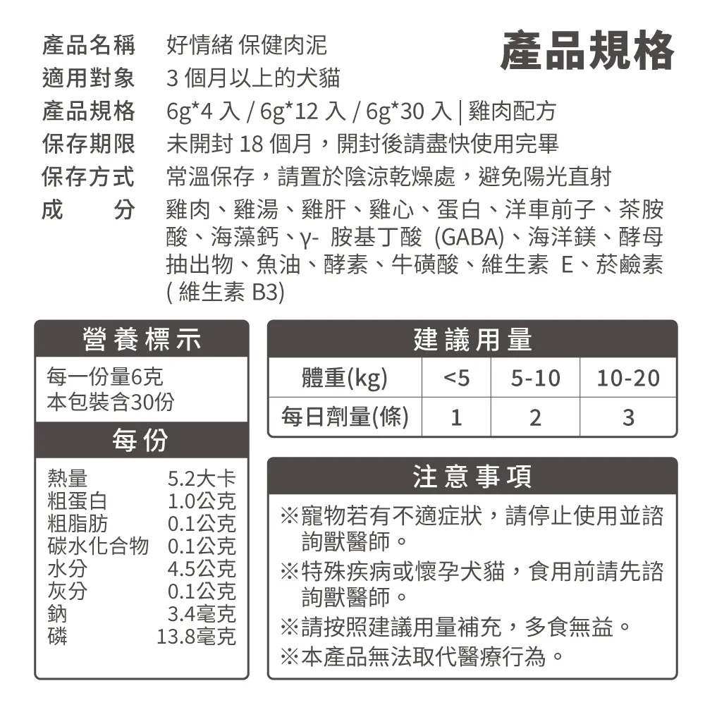 毛掌醫學｜好情緒保健肉泥 寵物舒壓保健 貓狗適用 體驗組／盒裝-細節圖11
