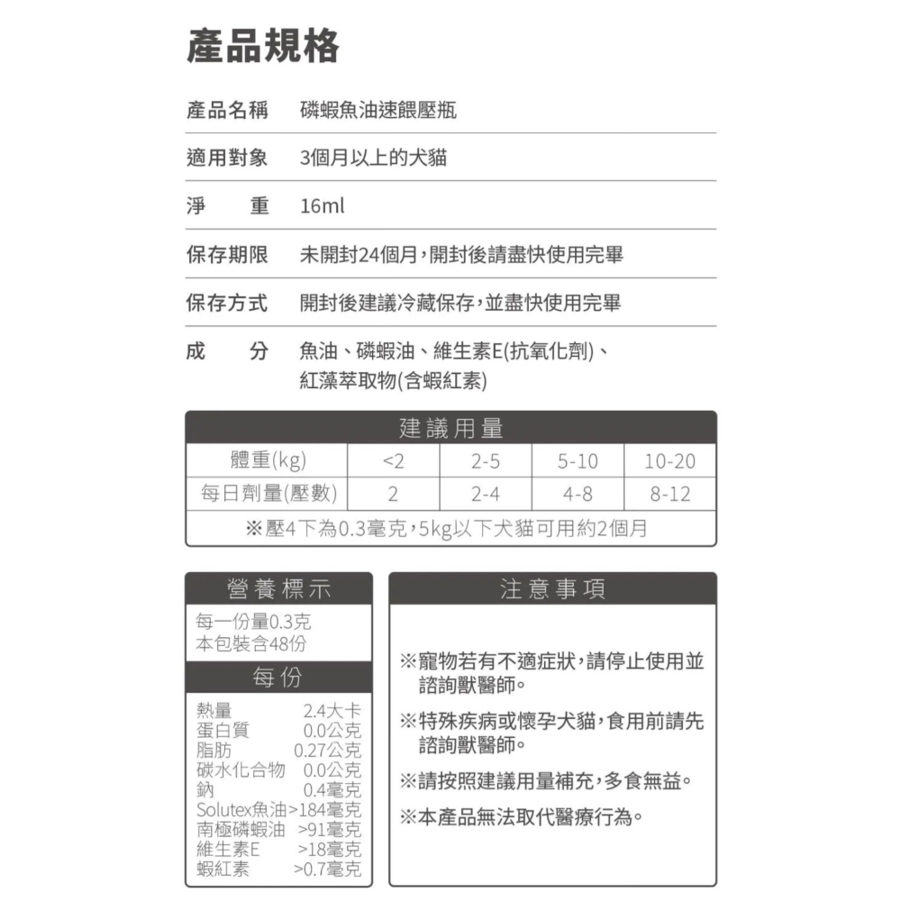 毛掌醫學｜磷蝦魚油 速餵壓瓶 爆毛神器 貓狗適用-細節圖11