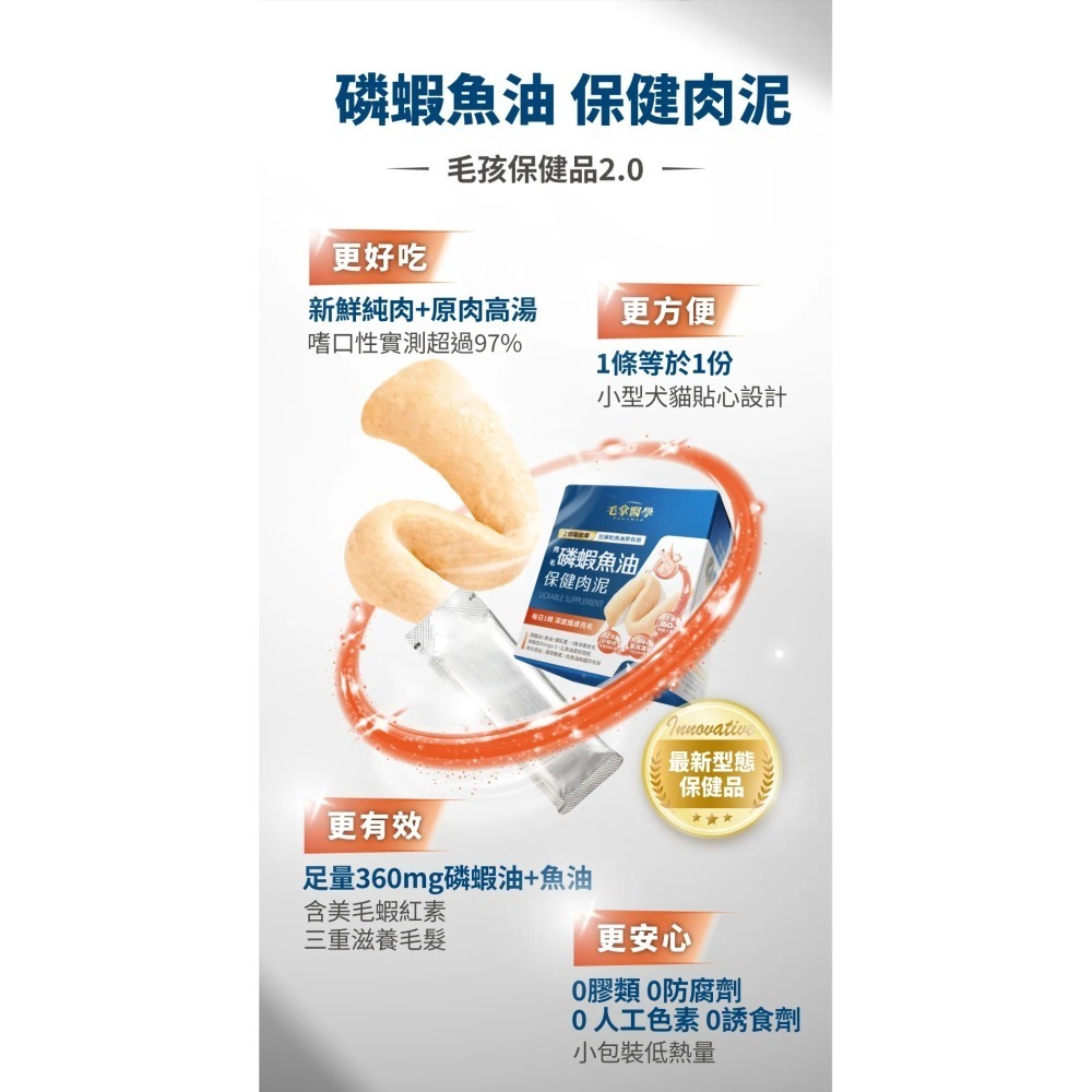 毛掌醫學｜磷蝦魚油營養肉泥 貓狗適用 體驗組／盒裝-細節圖7