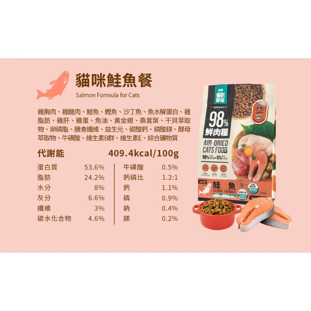 怪獸部落｜98%鮮肉主食糧 低碳水小顆粒飼料 全齡貓250g／800g／1.8kg-規格圖11