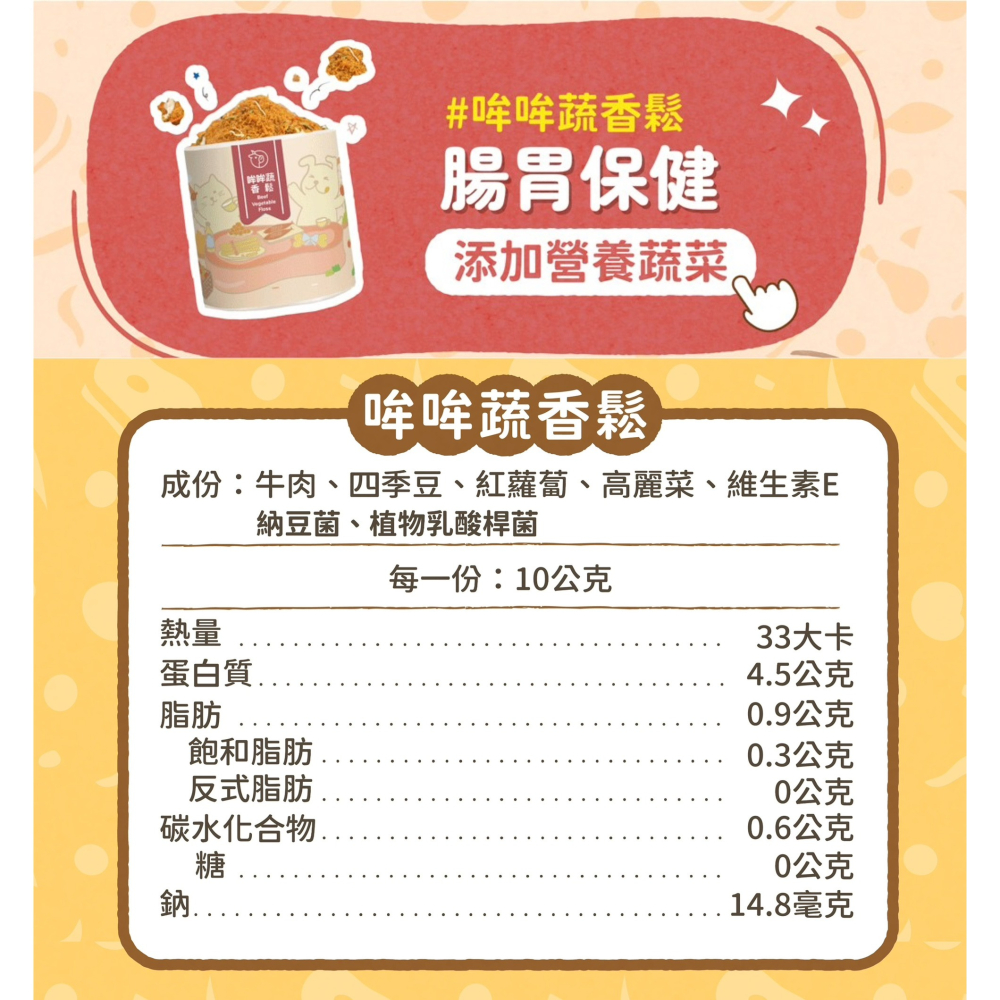 飼糧倉｜哞哞蔬香鬆 挑食救星 寵物肉鬆 貓狗適用 150g-細節圖3