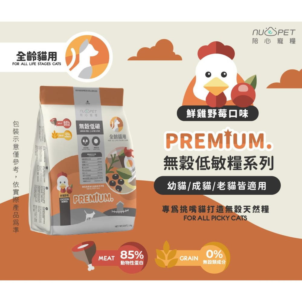 即期出清｜陪心寵糧 全齡貓無穀低碳貓糧 1kg／2kg-細節圖2