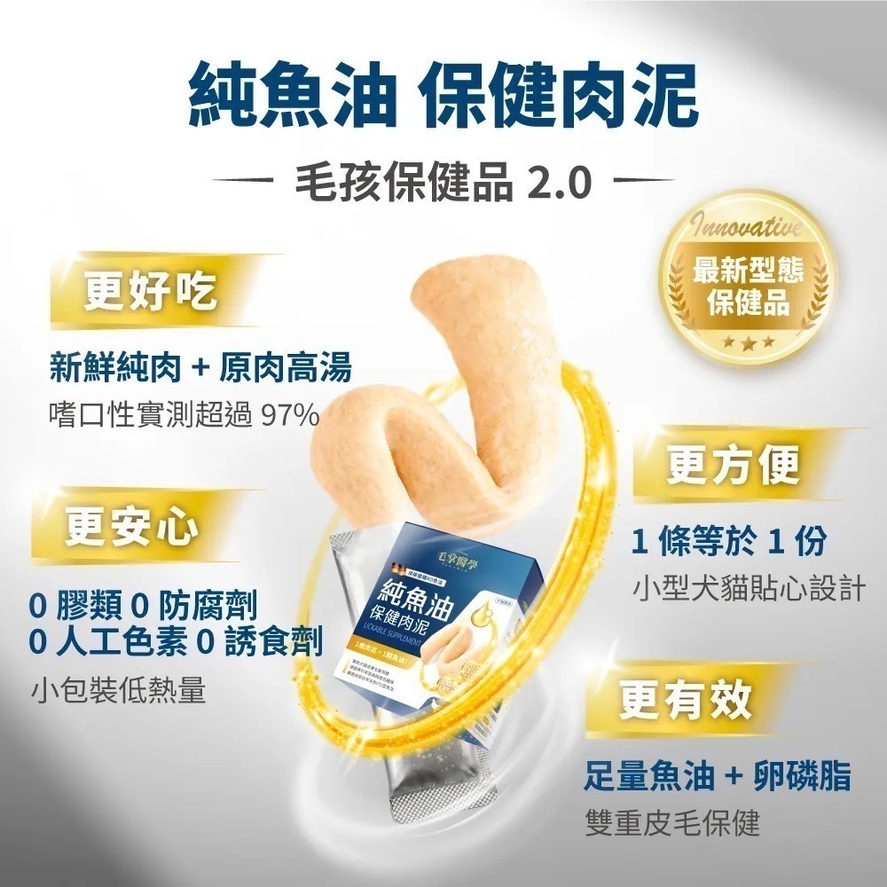 毛掌醫學｜保健肉泥 貓狗適用 全口味 盒裝30條-細節圖3