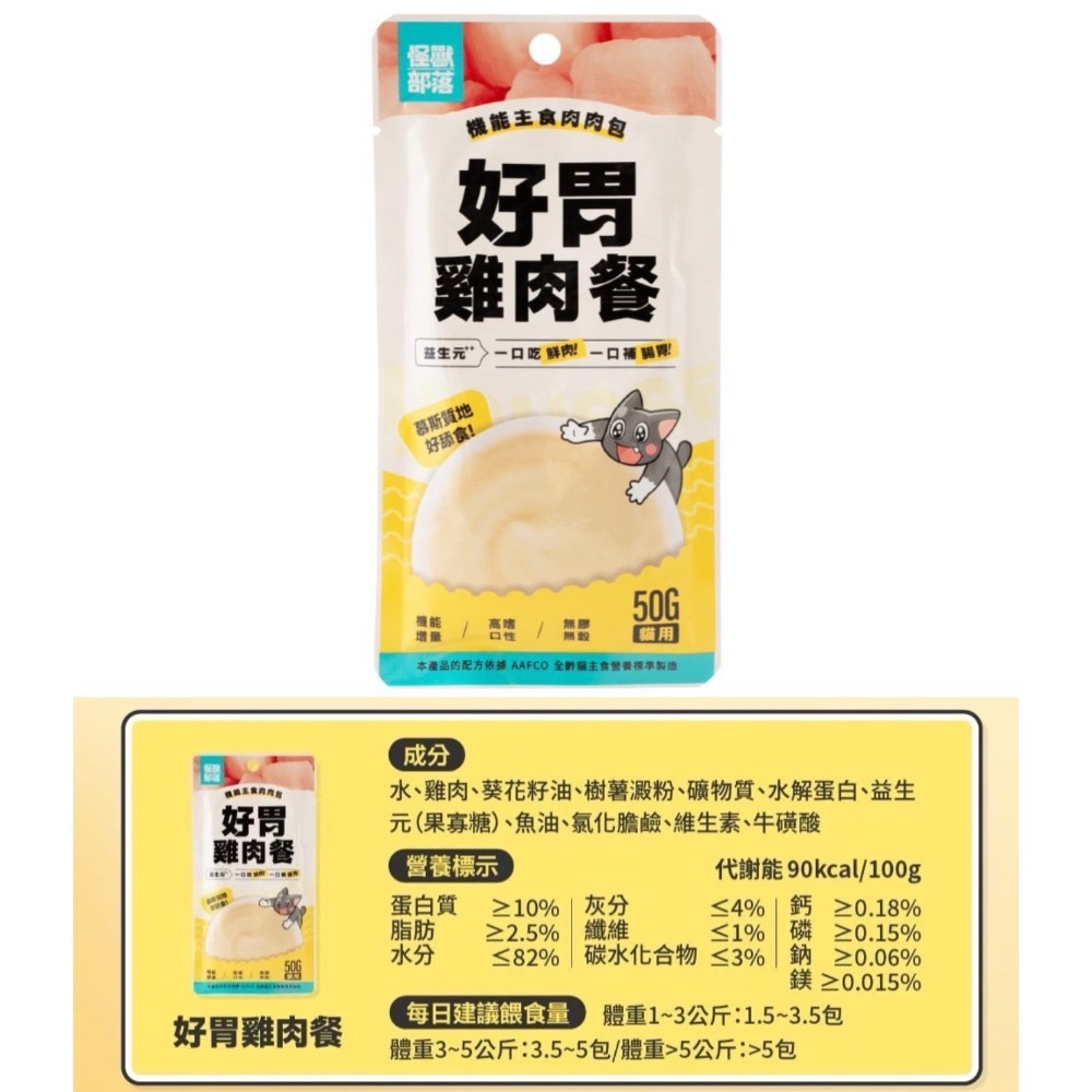 怪獸部落｜機能主食肉肉包50g 一盒12包 全齡貓-規格圖8