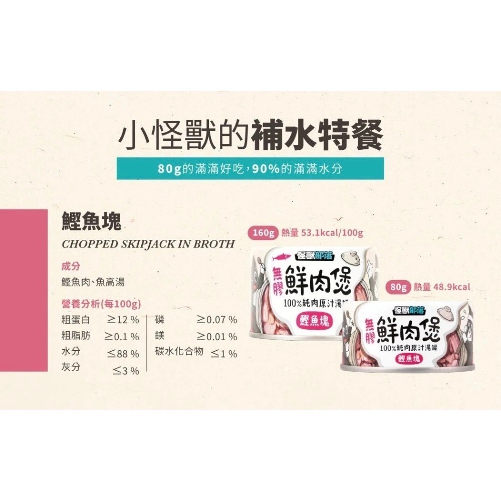 怪獸部落｜無膠鮮肉煲 貓狗適用 80g／160g-規格圖3