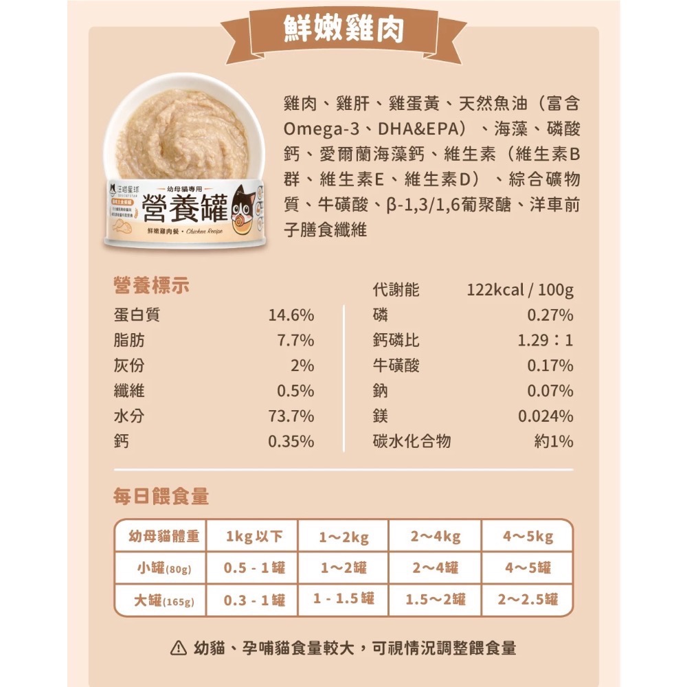 汪喵星球｜幼母貓無膠營養主食罐-規格圖1