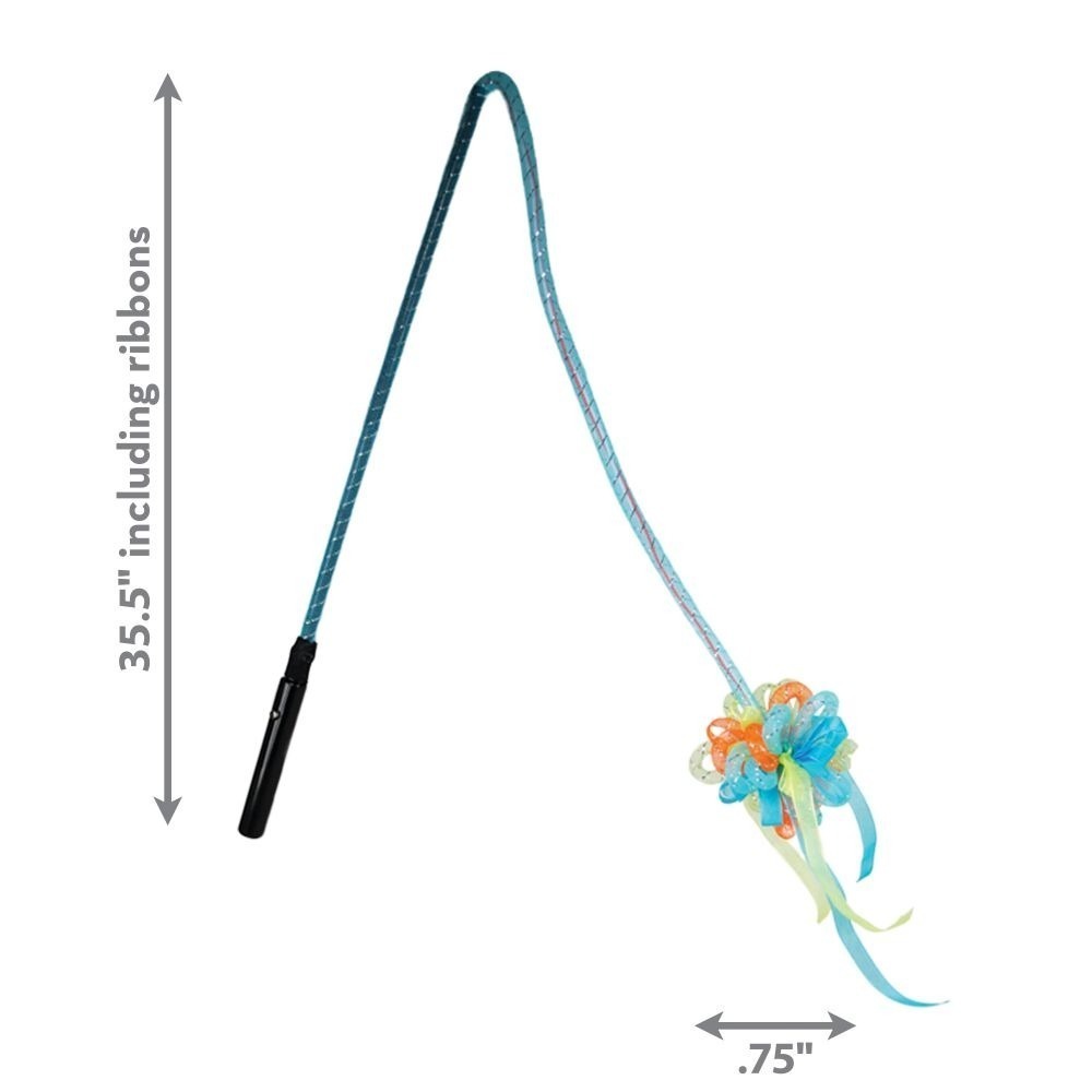 [喵皇帝] 美國KONG 閃亮緞帶彩球逗貓棒 貓咪玩具 CAT54-細節圖4