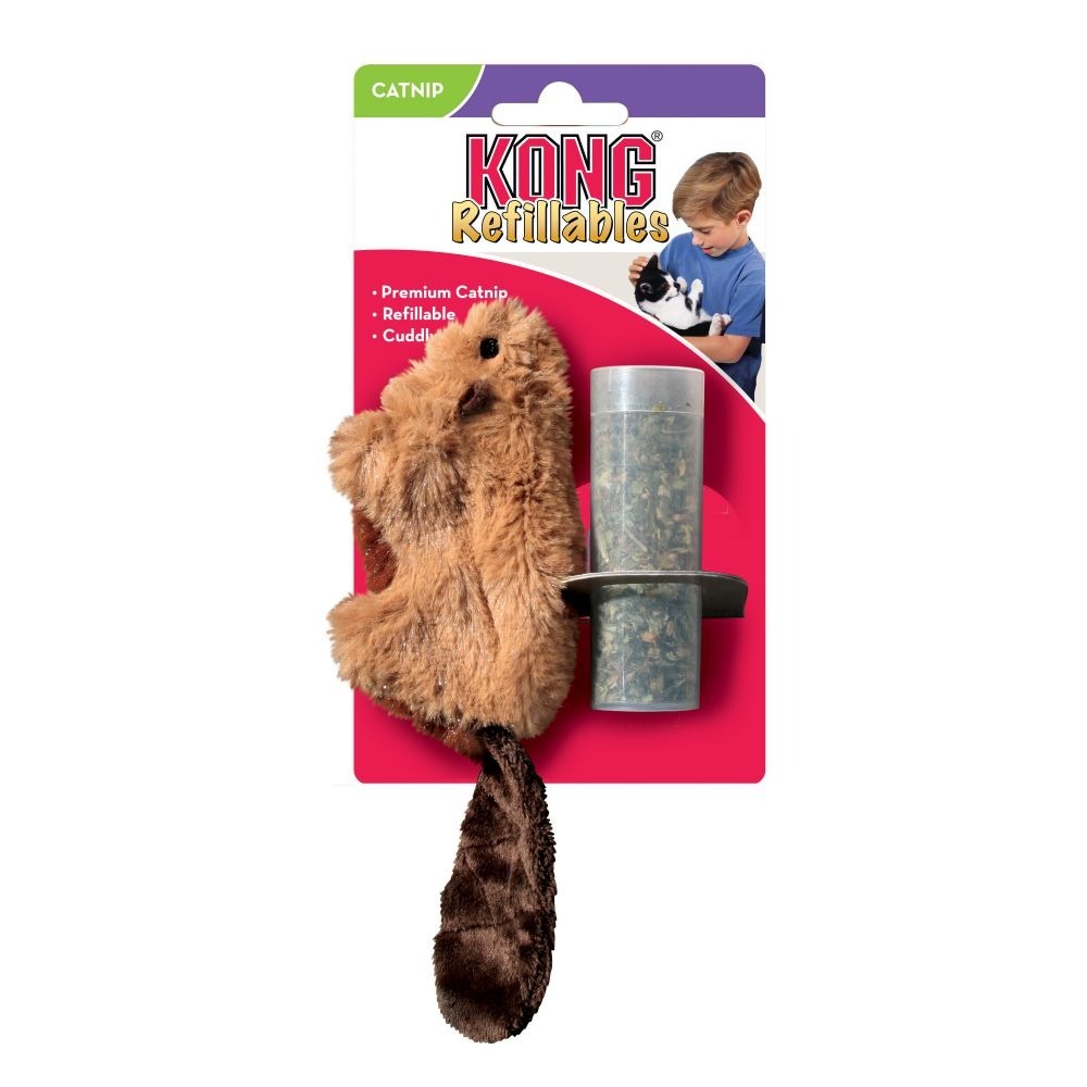 [喵皇帝] 美國KONG Refillable Catnip Toys Beaver 海狸貓草玩具 NB44 附貓薄荷-細節圖2