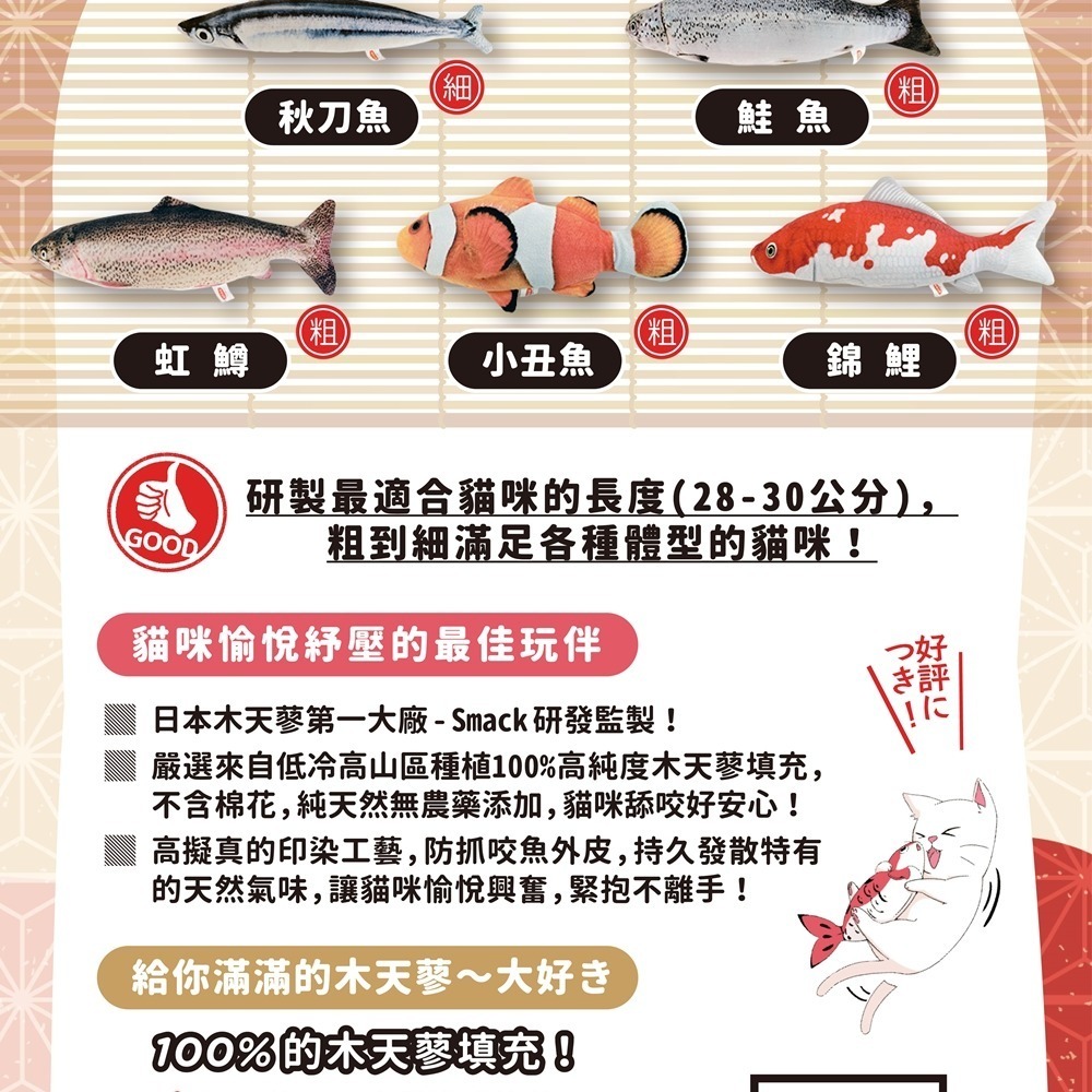 [喵皇帝] 日本Smack正宗鮮魚木天蓼紓壓枕貓枕頭貓玩具貓草魚-細節圖2