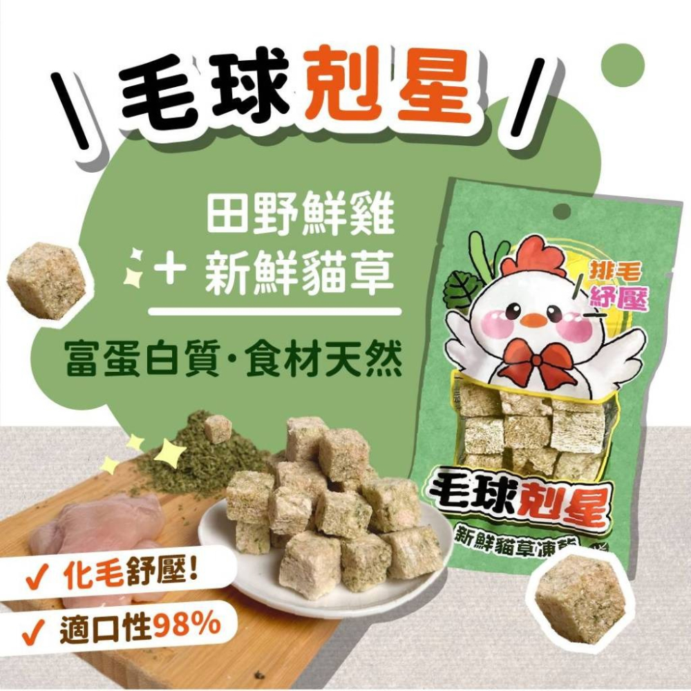 [喵皇帝] 台灣製 小野雞 貓草雞肉凍乾 10g 貓草凍乾 貓零食 毛球剋星-細節圖3