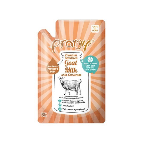 [喵皇帝] Pramy普拉 滅菌山羊奶 60g 初乳 犬貓適用 補充水分 補充營養好吸收 貓零食點心-規格圖6