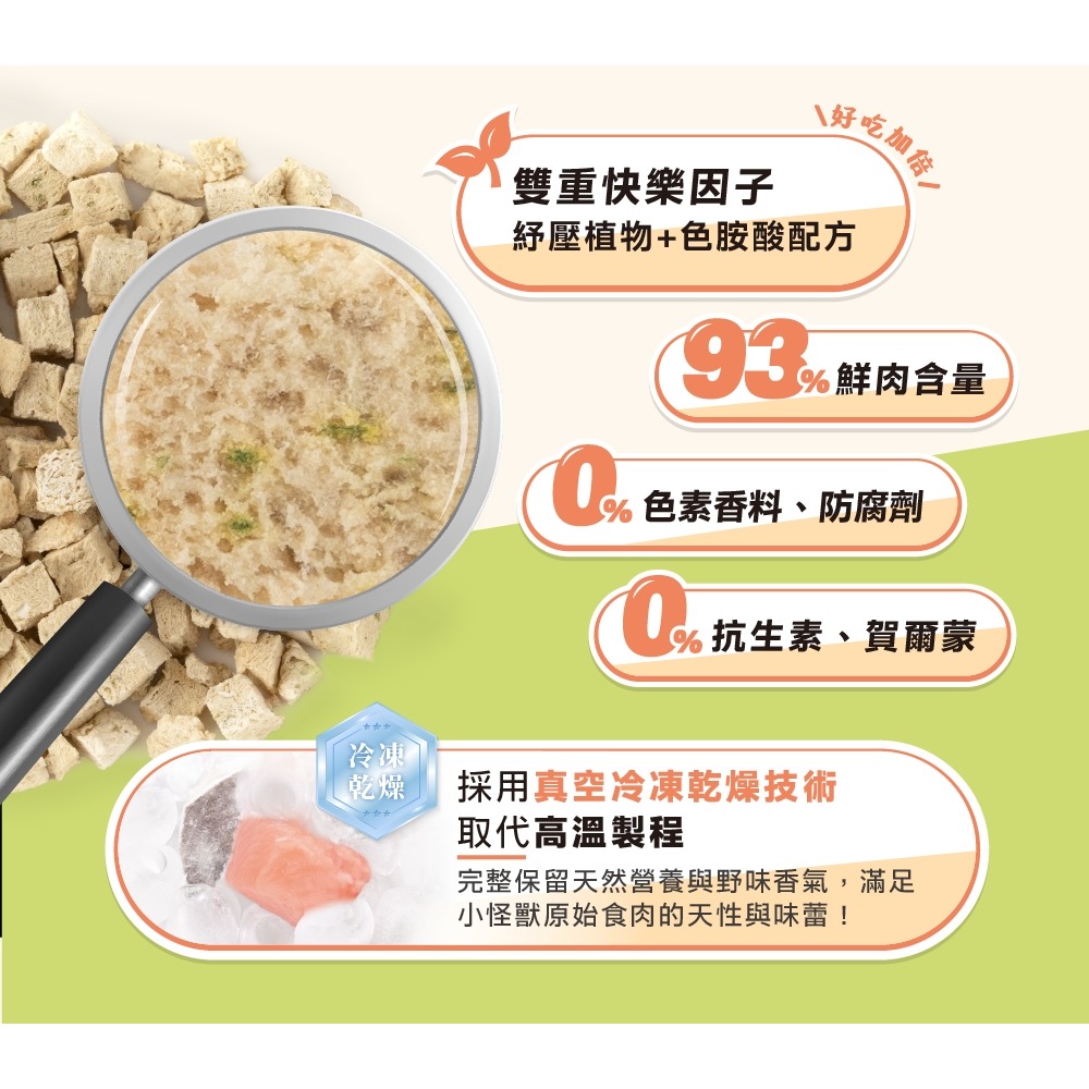 [喵皇帝] 怪獸部落 爽爽酷肉粒｜野味凍乾零食 20g 犬貓可用 寵物零食-細節圖6