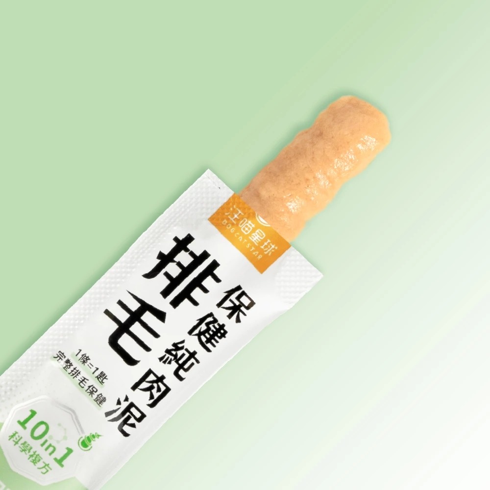 [喵皇帝] 汪喵星球 排毛保健純肉泥 6g*20條 貓零食 犬貓適用-細節圖7