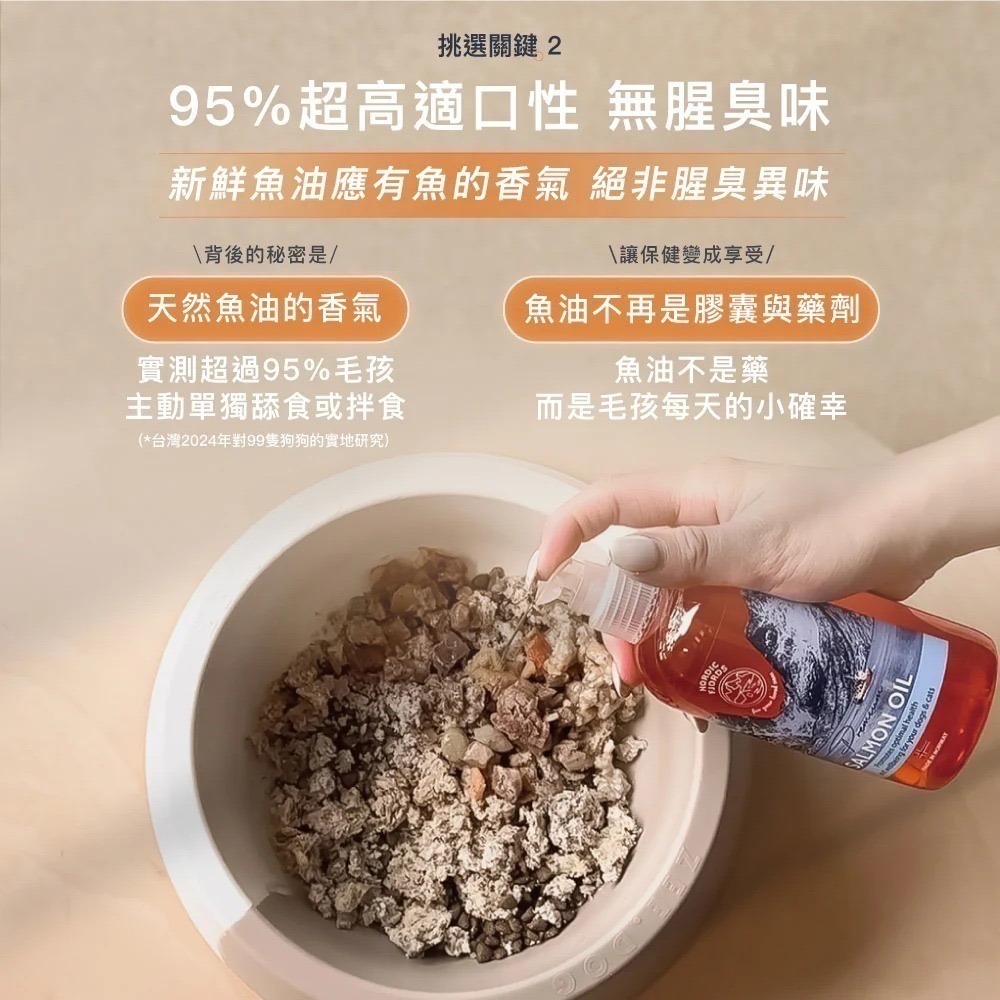 [喵皇帝] 挪威灣Nordic Fjords 深海鮭魚油300ml 犬貓適用 皮毛保健-細節圖5