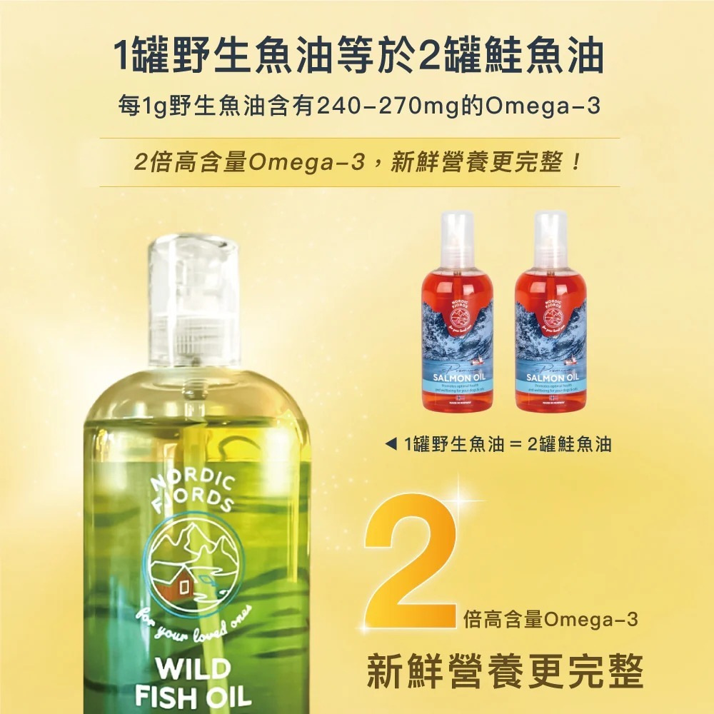 [喵皇帝] 挪威灣Nordic Fjords 高階版野生魚油300ml 犬貓適用 皮毛保健-細節圖6