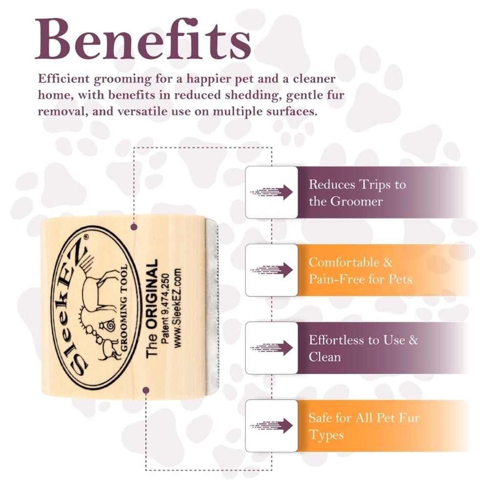 [喵皇帝] 美國製 絲麗客 SleekEZ ™廢毛按摩梳 犬貓兔鼠馬適用 除毛梳-細節圖7