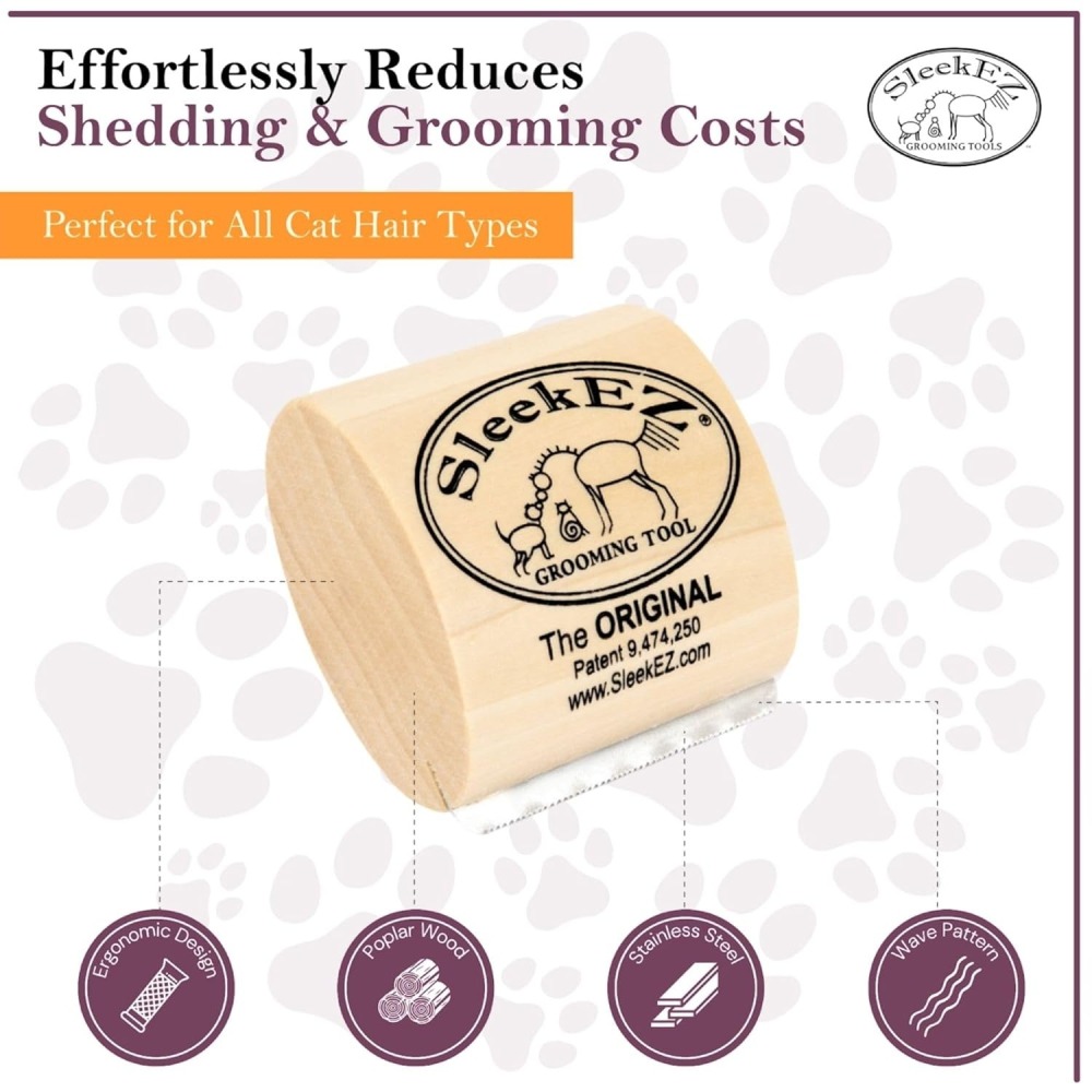 [喵皇帝] 美國製 絲麗客 SleekEZ ™廢毛按摩梳 犬貓兔鼠馬適用 除毛梳-細節圖8