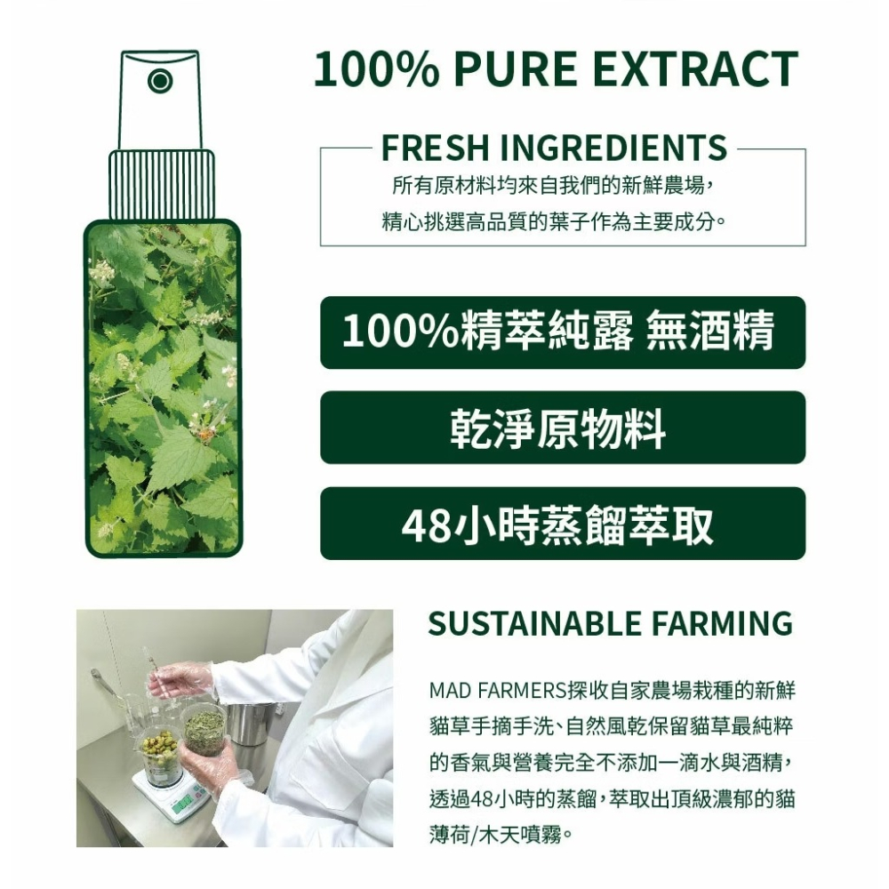 [喵皇帝] Mad Farmer 梅德農夫 韓國無農藥 貓薄荷菁華噴霧 │純原液│50ml 貓草-細節圖10