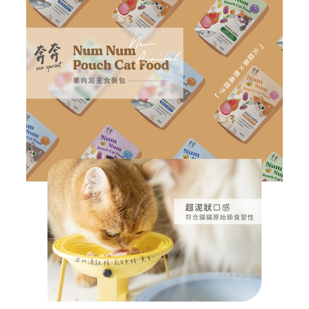 [喵皇帝] 奔奔 果肉泥貓咪主食餐包 40g 貓罐頭-細節圖3