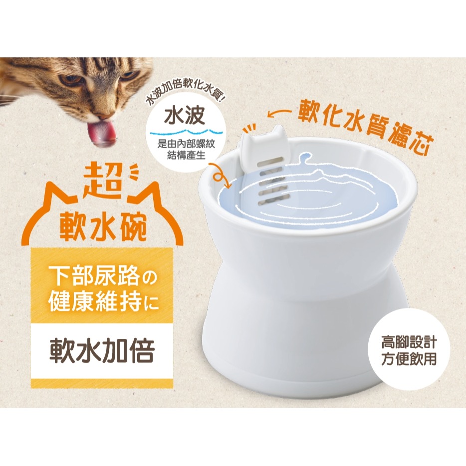 [喵皇帝] 日本 GEX 下部尿路專用軟水碗 飲水碗 犬貓適用-細節圖2