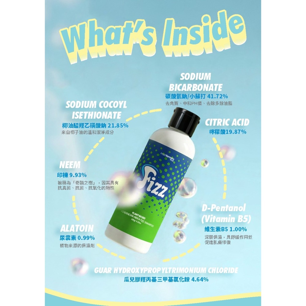 [喵皇帝] Mad Farmer 梅德農夫 FIZZ SHAMPOO 苦楝碳酸潔毛粉 120G-細節圖6