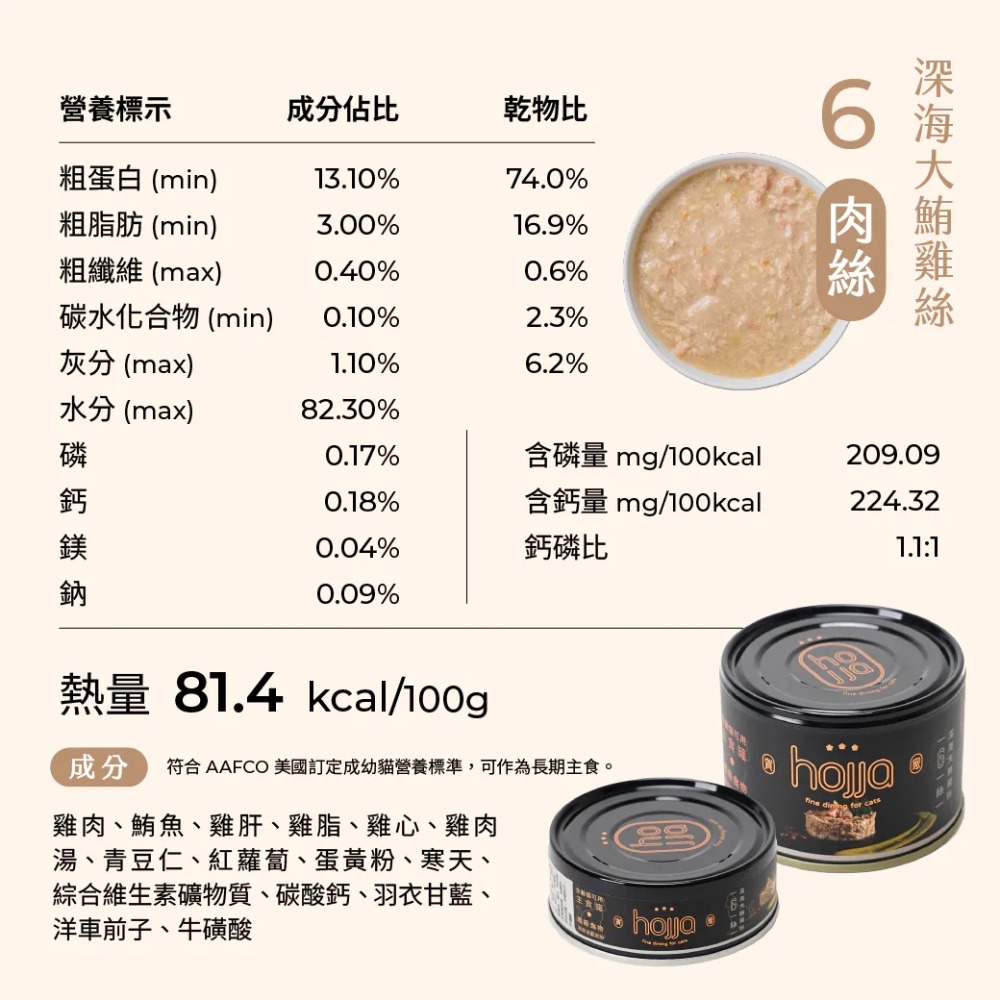 [喵皇帝] 賀家 Hojia 台灣米其林貓主食罐80g 貓罐頭-規格圖3