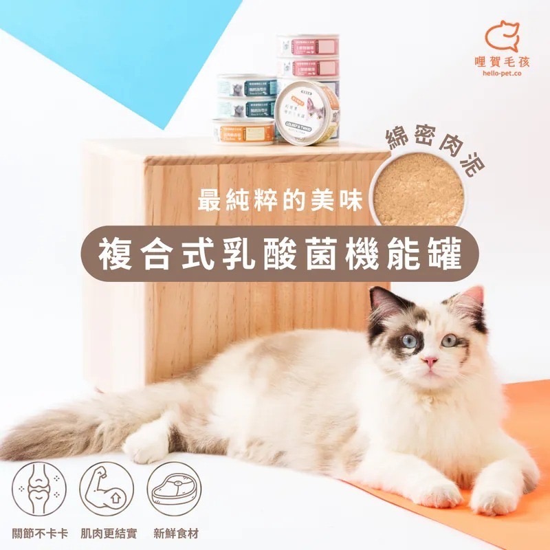 [喵皇帝] 哩賀毛孩 複合式乳酸菌機能主食罐 80g 貓罐頭 貓主食罐-細節圖2