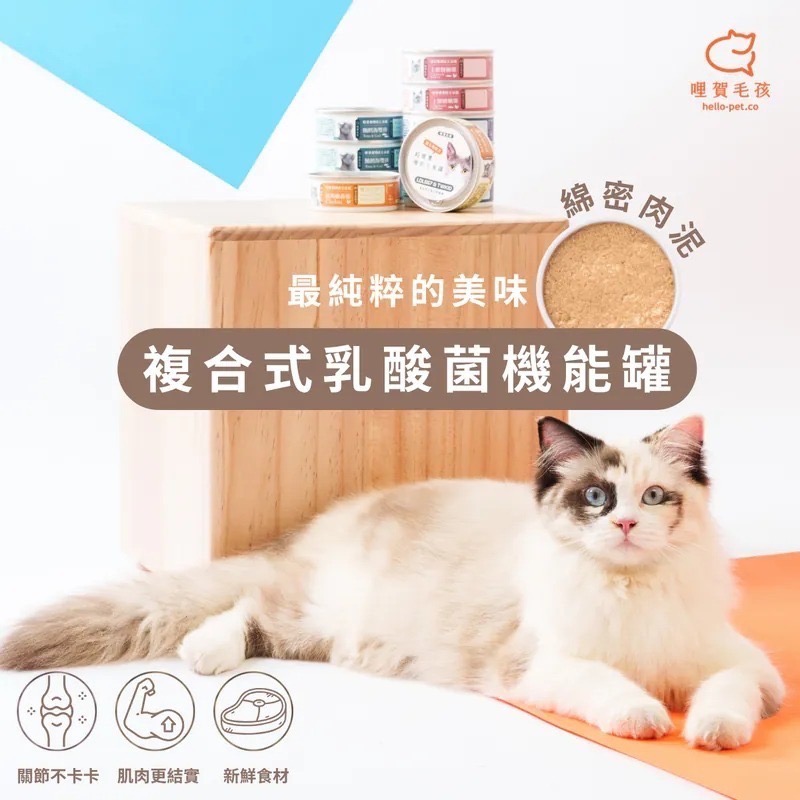 [喵皇帝] 哩賀毛孩 複合式乳酸菌機能主食罐 80g 貓罐頭 貓主食罐-細節圖2