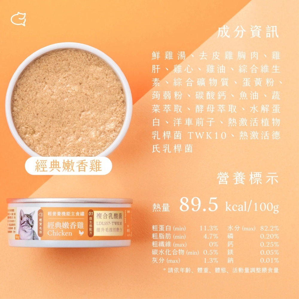 [喵皇帝] 哩賀毛孩 複合式乳酸菌機能主食罐 80g 貓罐頭 貓主食罐-規格圖7