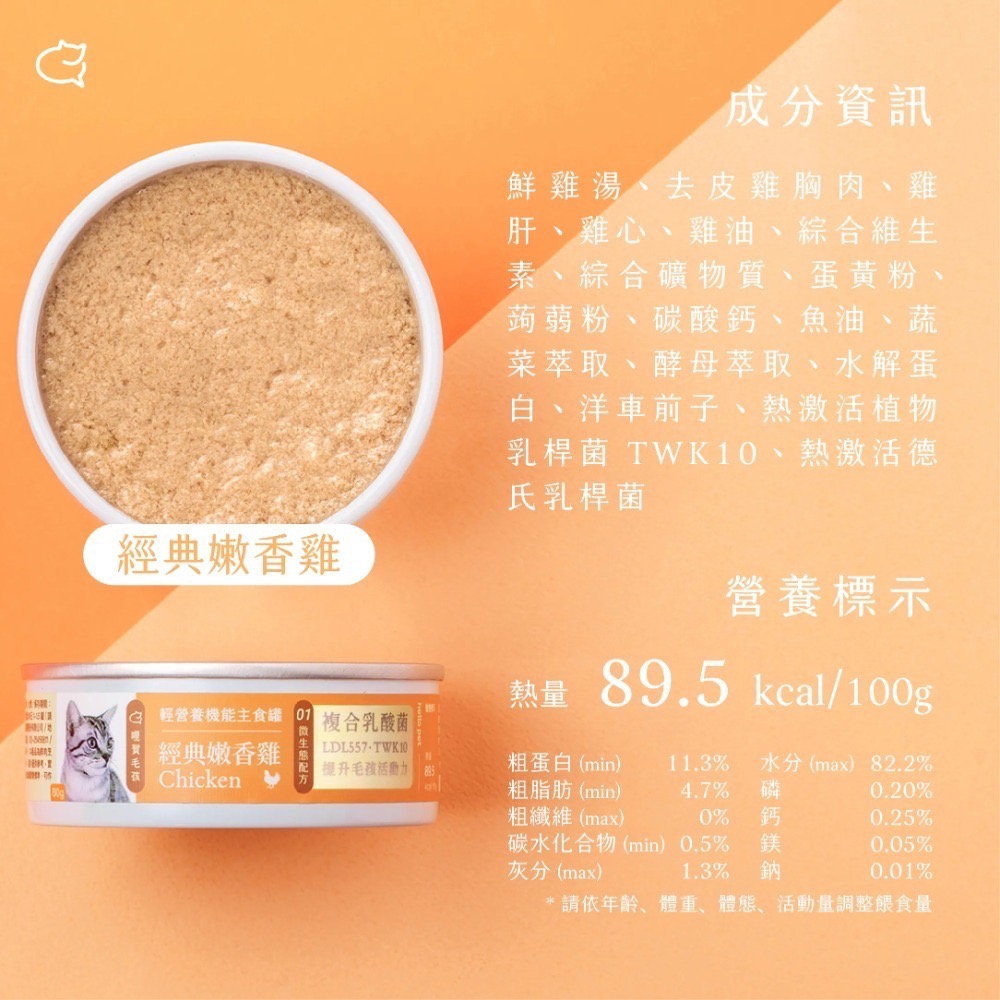 [喵皇帝] 哩賀毛孩 複合式乳酸菌機能主食罐 80g 貓罐頭 貓主食罐-規格圖7