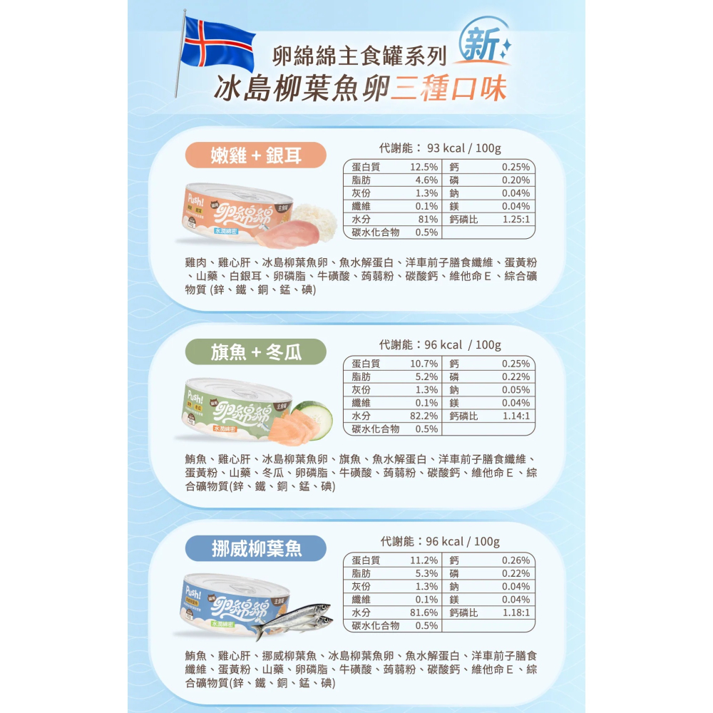 [喵皇帝] Push! 卵綿綿 🇮🇸冰島魚卵貓用主食罐 80g 貓罐頭-細節圖11