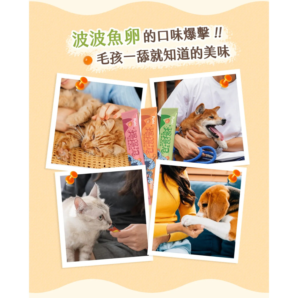 [喵皇帝] Push!【爆爆泥】魚卵肉泥條 15gx4入/包 貓條 貓肉泥 貓零食 犬貓適用-細節圖5
