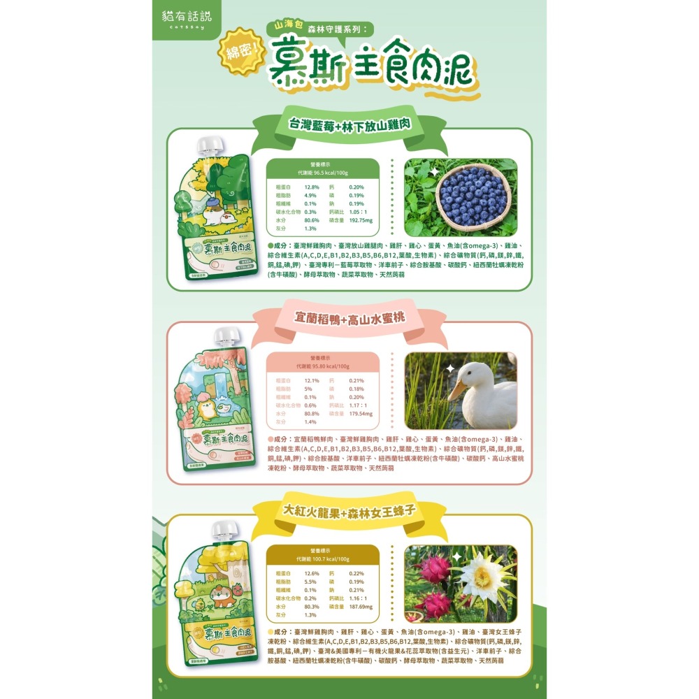 [喵皇帝] Catssay 貓有話說 山海守護系列 綿密貓用主食餐包 120g-細節圖3