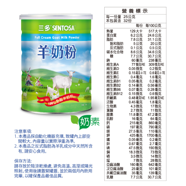 三多羊奶粉800g 全脂羊奶粉 超取4罐  一歲以上至成人奶粉 銀髮營養補充 懷孕哺乳 營養補充 《金太郎優選》-細節圖8