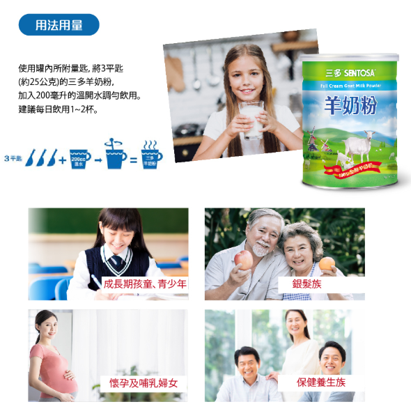 三多羊奶粉800g 全脂羊奶粉 超取4罐  一歲以上至成人奶粉 銀髮營養補充 懷孕哺乳 營養補充 《金太郎優選》-細節圖5
