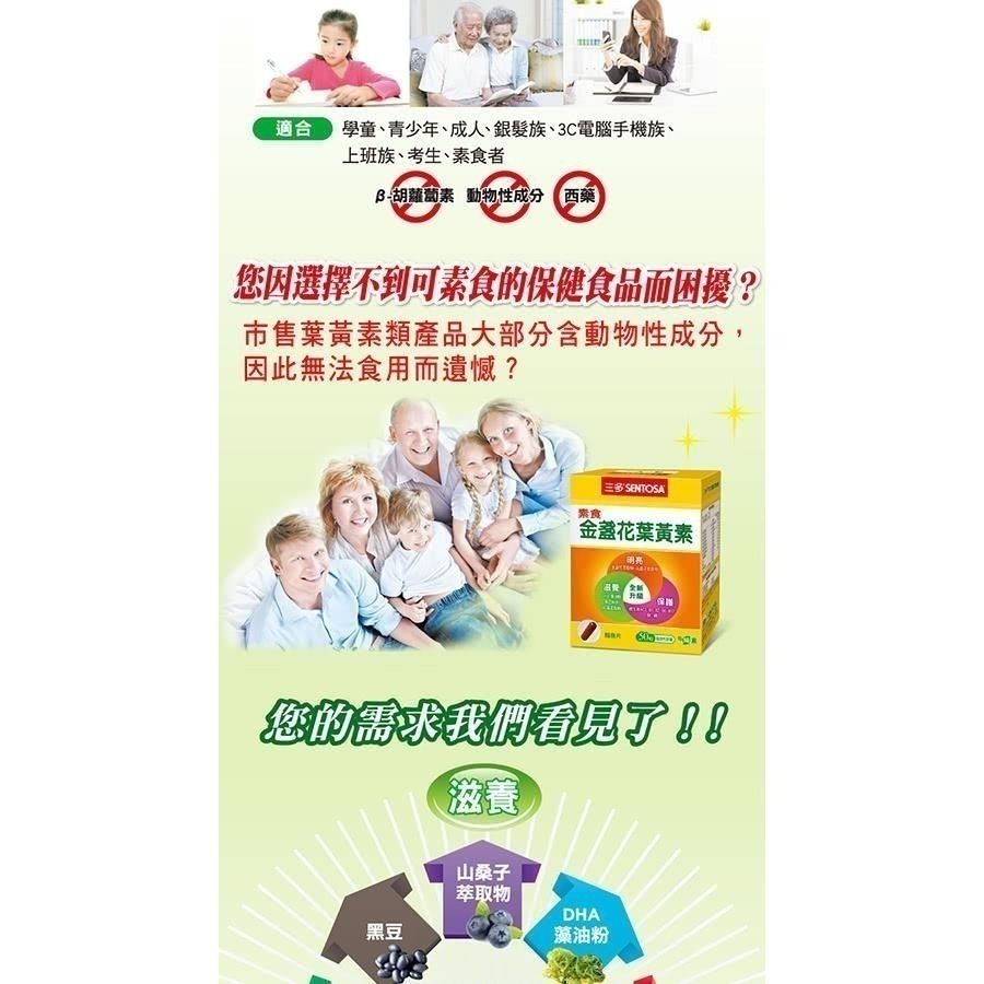 三多 素食金盞花葉黃素 隨身盒(10粒/盒)  植物性膠囊(50粒/盒) SENTOSA 《金太郎優選》-細節圖5