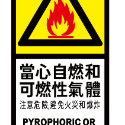 59.工安貼紙 危害標示 貼紙 當心火災  嚴禁煙火 火 自燃 可燃性氣體   PVC防水防曬貼紙 非銅板貼紙-規格圖3