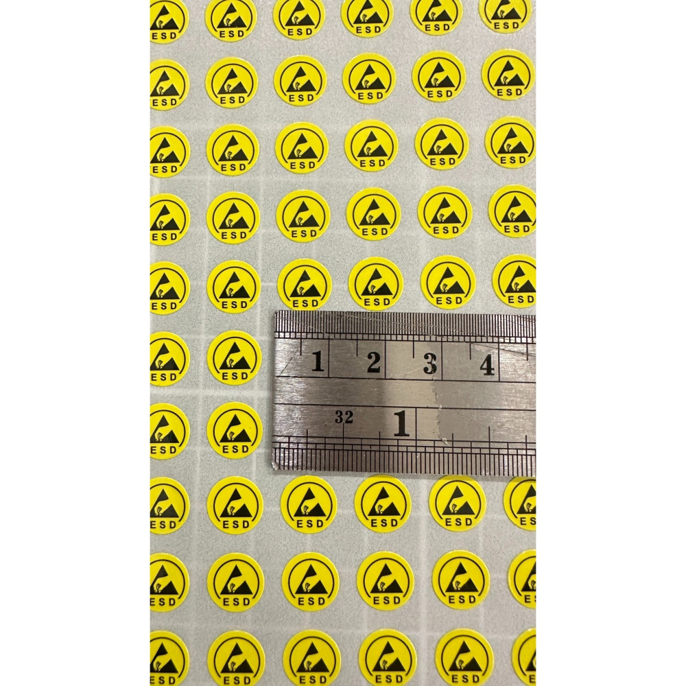 V01   ESD標籤貼紙 靜電敏感 靜電防護 防靜電標籤貼紙 1公分 120枚/1份 ESD貼紙 無塵貼紙-細節圖2