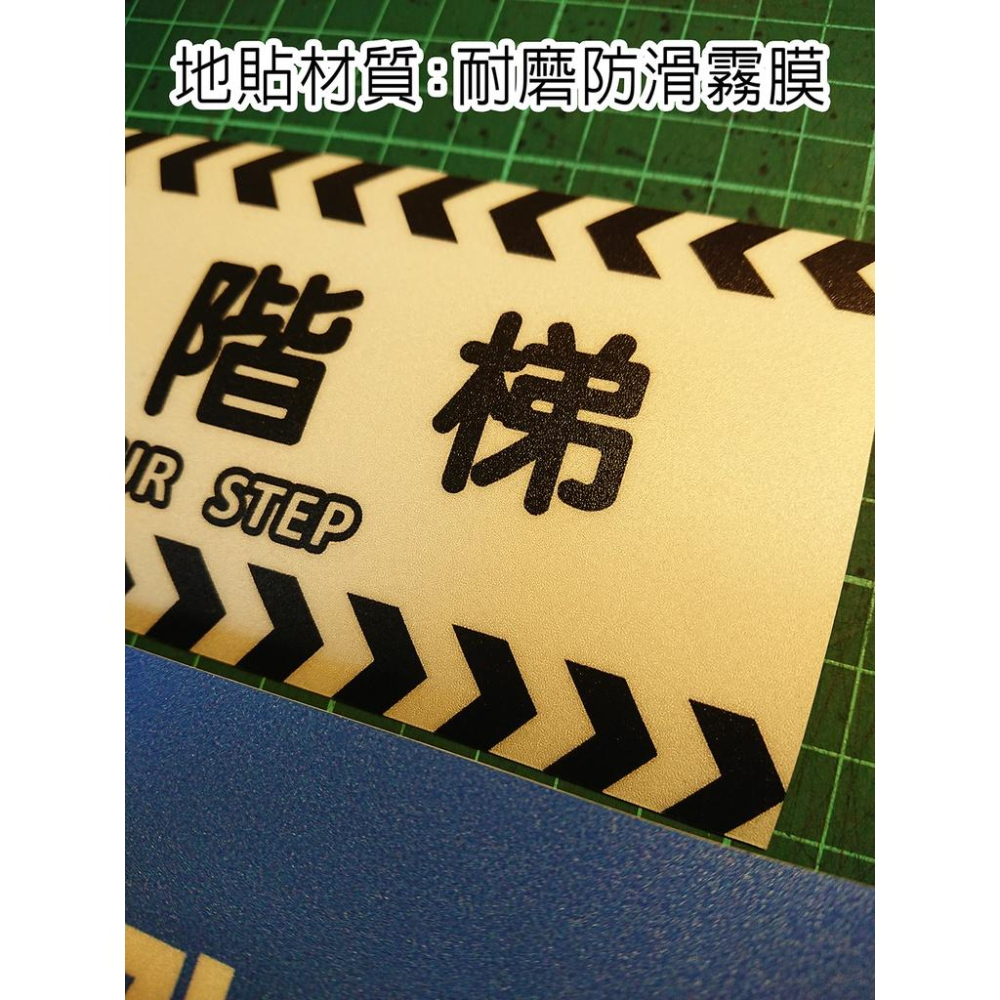 C02  地貼 小心台階 小心階梯 可客製  PVC乳膠耐磨防水貼紙 餐飲 小吃  WATCH YOUR STEP 店面-細節圖5