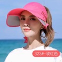 台灣現貨當天出貨 伸縮遮陽帽 防曬遮陽帽女遮陽帽抗uv兩用女防曬帽夏天遮陽帽防紫外線遮臉可伸縮拉板空頂出遊戶外百搭太陽帽-規格圖6