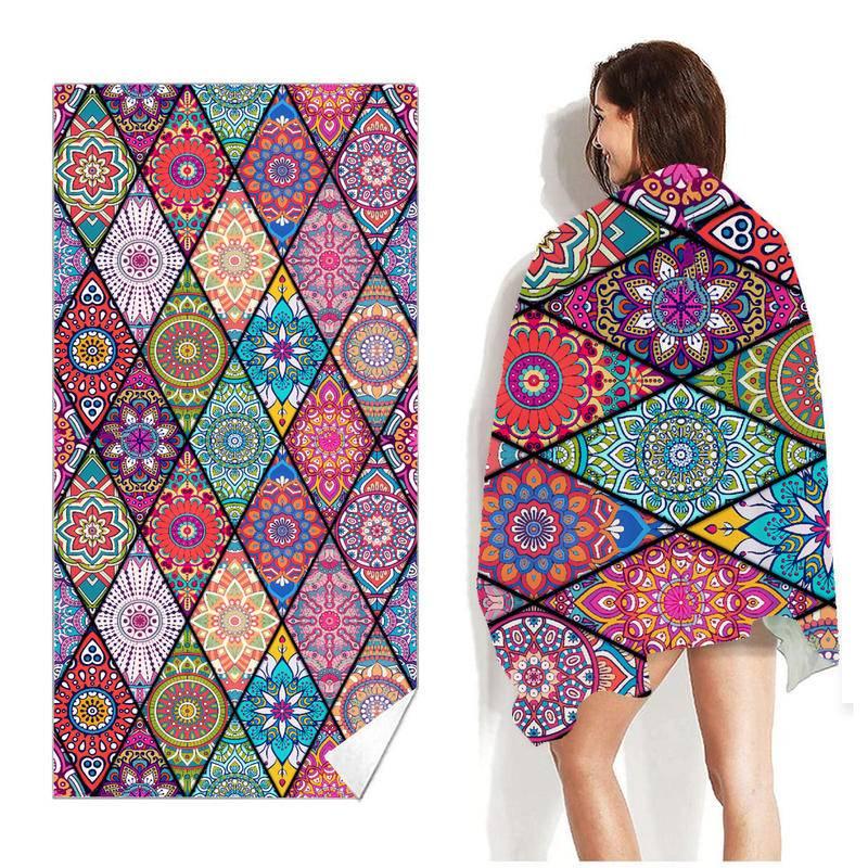 2023新雙面絨速幹沙灘巾印花超細纖維沙灘游泳浴巾-細節圖8