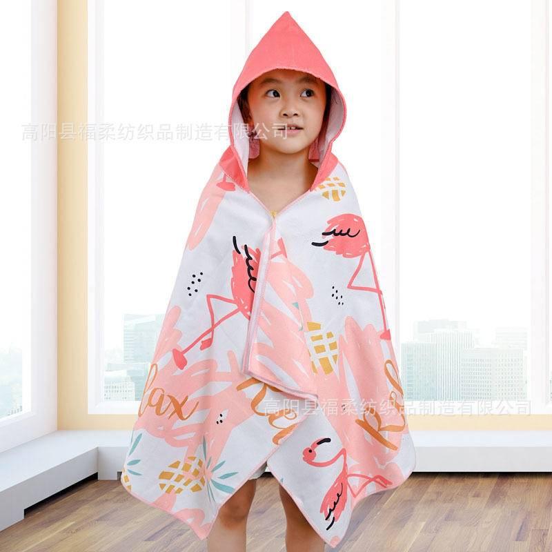 兒童浴巾斗篷超細纖維現貨寶寶游泳洗澡吸水快幹可穿浴巾沙灘巾-細節圖2