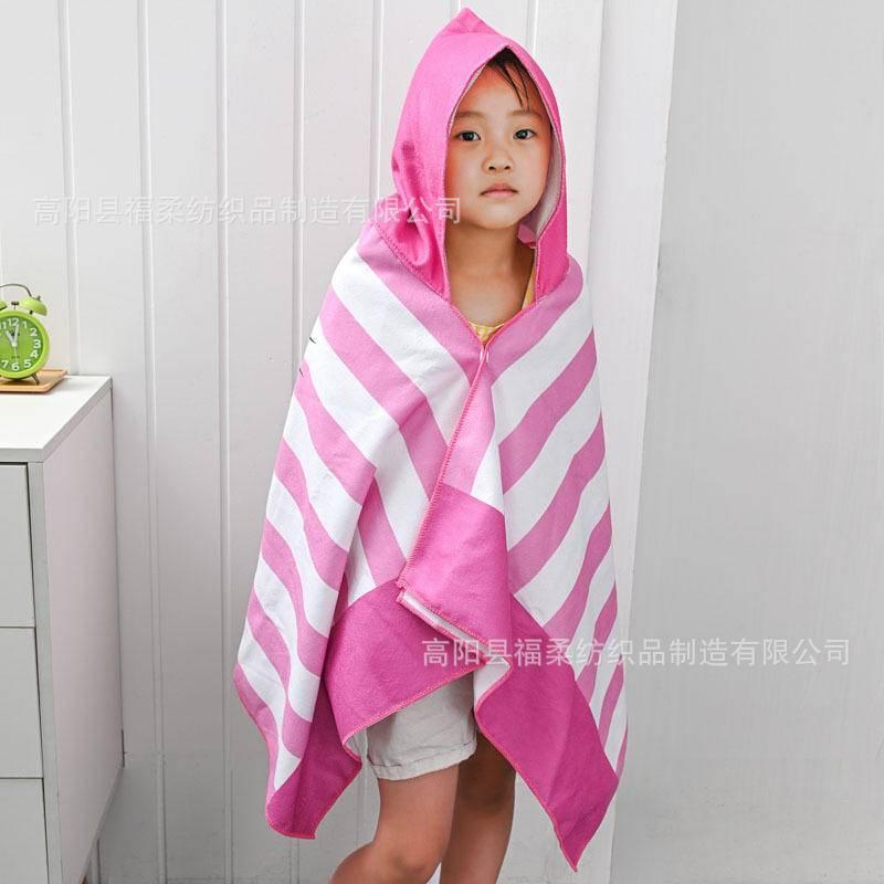 兒童浴巾斗篷超細纖維現貨寶寶游泳洗澡吸水快幹可穿浴巾沙灘巾-細節圖4