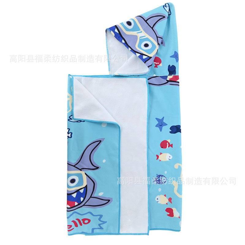 兒童浴巾斗篷超細纖維現貨寶寶游泳洗澡吸水快幹可穿浴巾沙灘巾-細節圖5