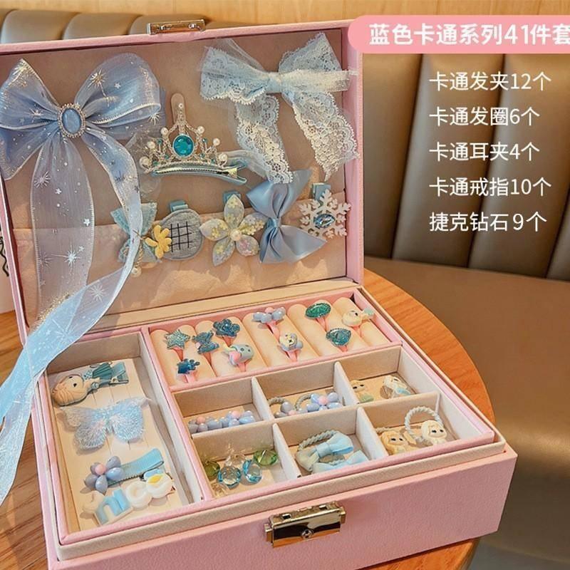 兒童聖誕節禮物新年頭飾女孩生日禮物首飾盒公主女童發飾套裝禮盒寶寶髮夾-細節圖7