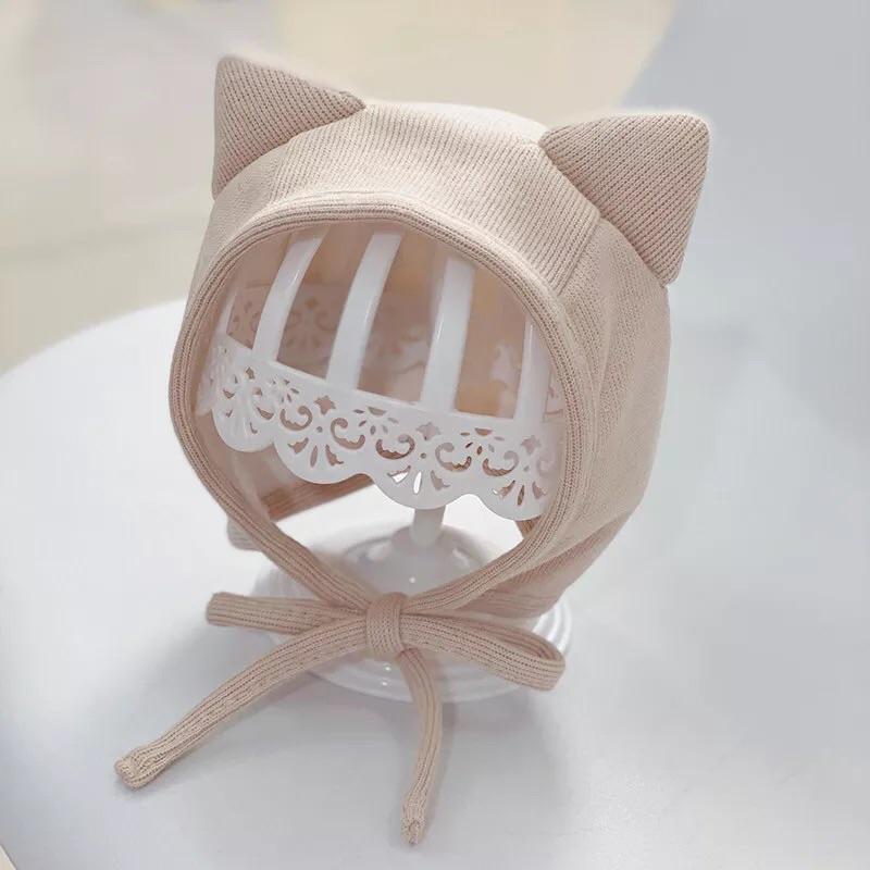 Cheerfulsprouts台灣出貨2022新款嬰幼兒帽子春秋冬季寶寶包頭帽可愛超萌秋冬幼兒護耳胎帽女寶寶宮廷帽-細節圖5