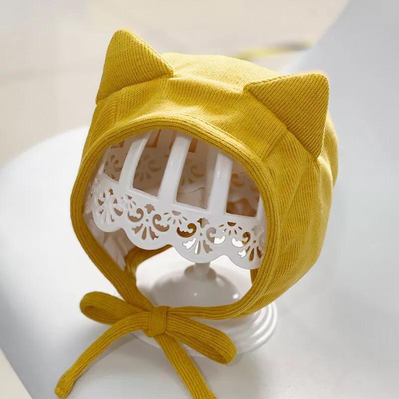 Cheerfulsprouts台灣出貨2022新款嬰幼兒帽子春秋冬季寶寶包頭帽可愛超萌秋冬幼兒護耳胎帽女寶寶宮廷帽-細節圖8