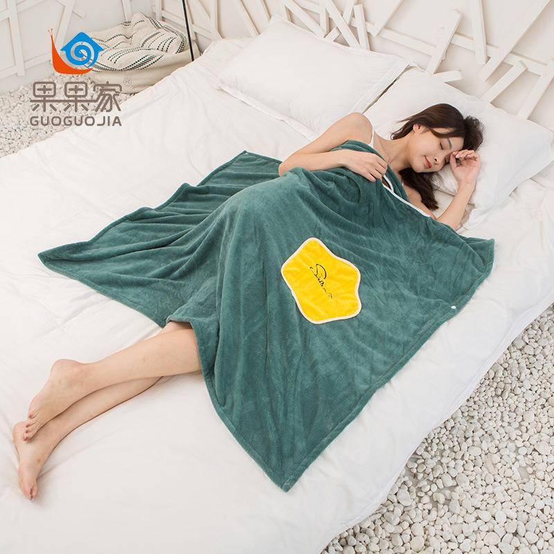 星星浴裙家用珊瑚絨浴巾性感魔術加厚吸水網紅吊帶百變可穿女浴袍-細節圖3