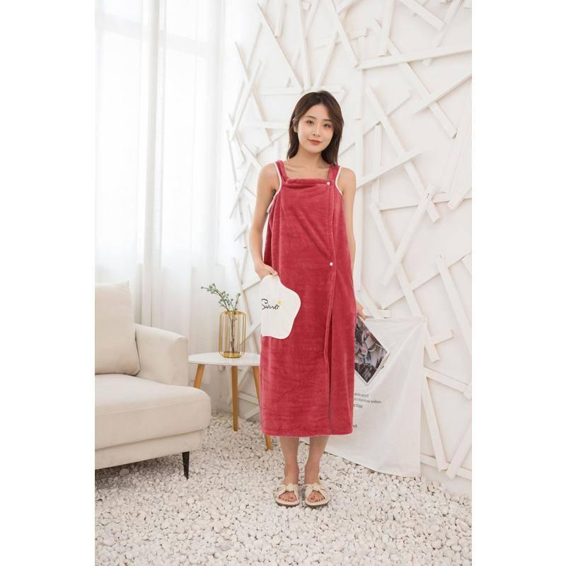 星星浴裙家用珊瑚絨浴巾性感魔術加厚吸水網紅吊帶百變可穿女浴袍-細節圖9